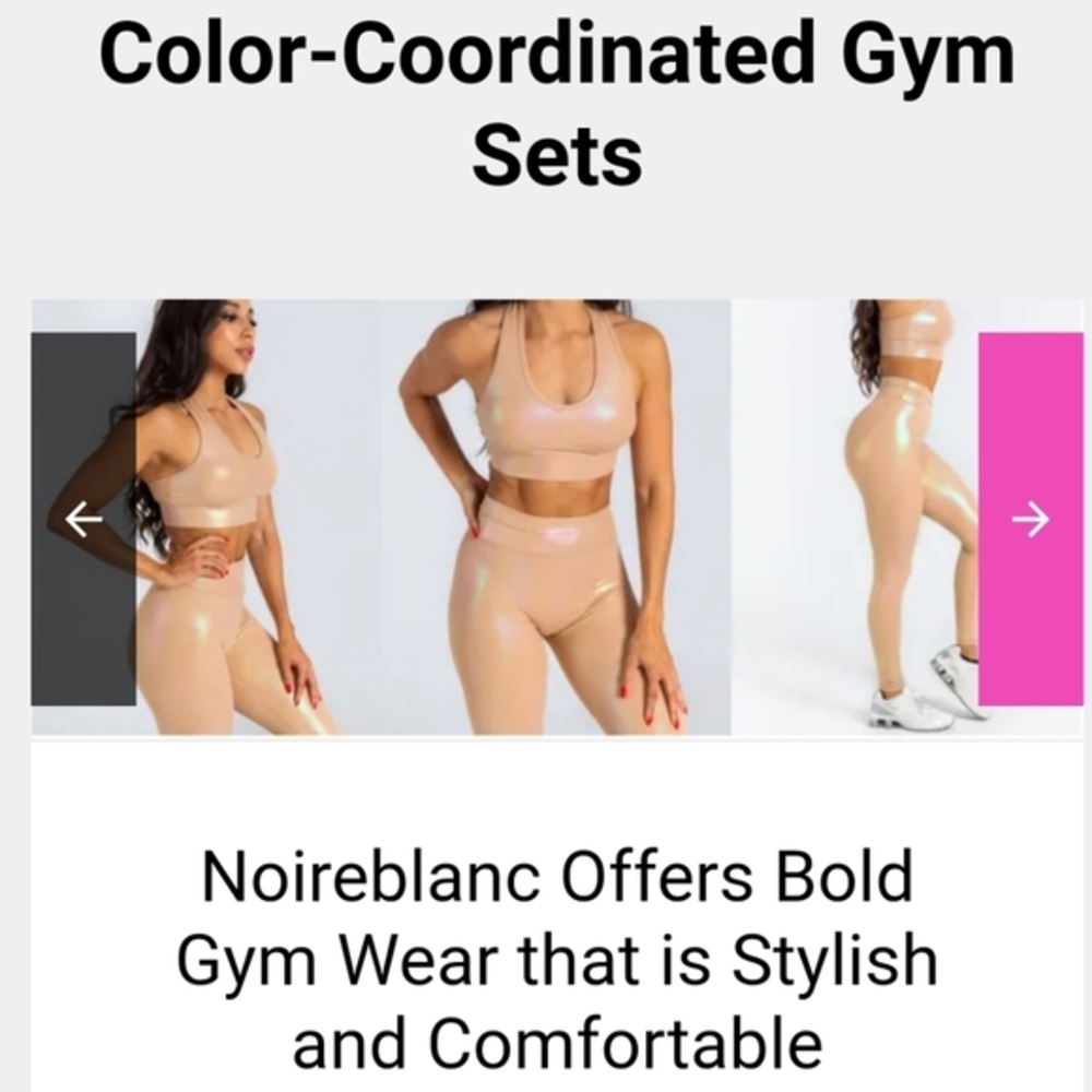 Noireblanc gym‎ set,high-rise leggings & sports bra,iridescent, shimmer,L